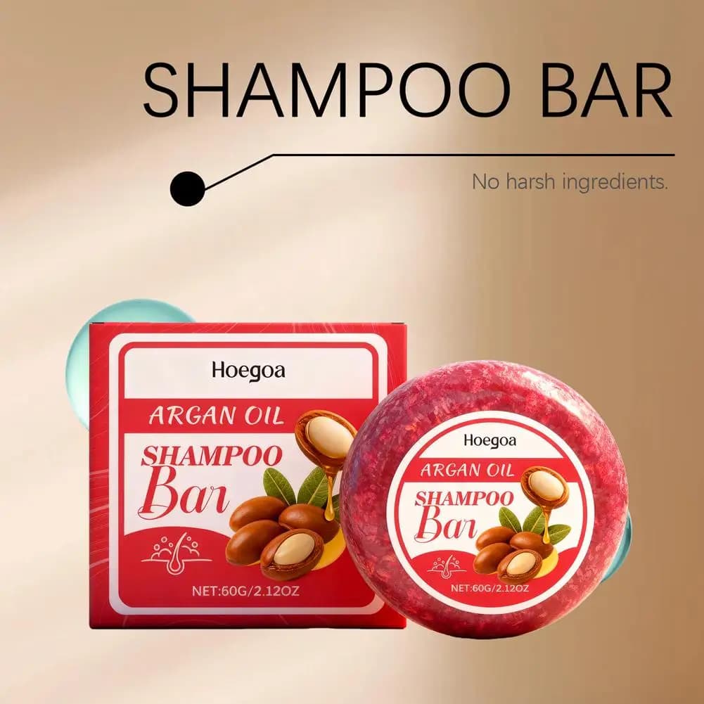 Barre de shampoing solide pour tous types de cheveux, huile de ricin, beurre de karité, hydratant, contrôle des frisottis, réparation des pointes fourchues, soins capillaires, 60g
