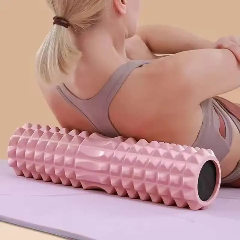 Rouleau en mousse à pois de 45 cm, rouleau de yoga 3D pour massage musculaire complet du corps et rééducation
