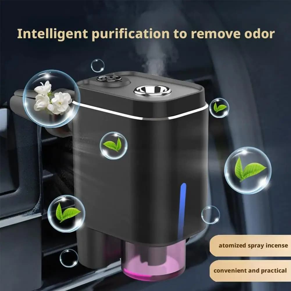 Humidificateur d'air automatique universel, désodorisant à brume, diffuseur d'aromathérapie pour voiture intelligente avec trois intérieurs de voiture réglables