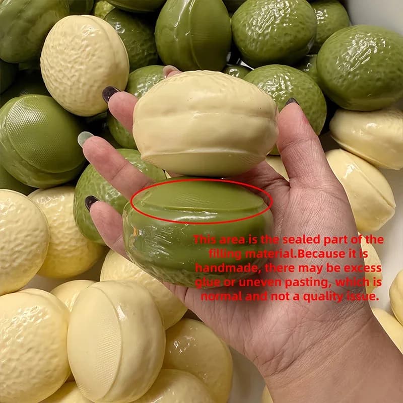 Balle anti-stress à presser artisanale et croustillante, saveur tarte au chocolat blanc matcha, balle sensorielle à presser, remplissage blocs de construction, ASMR
