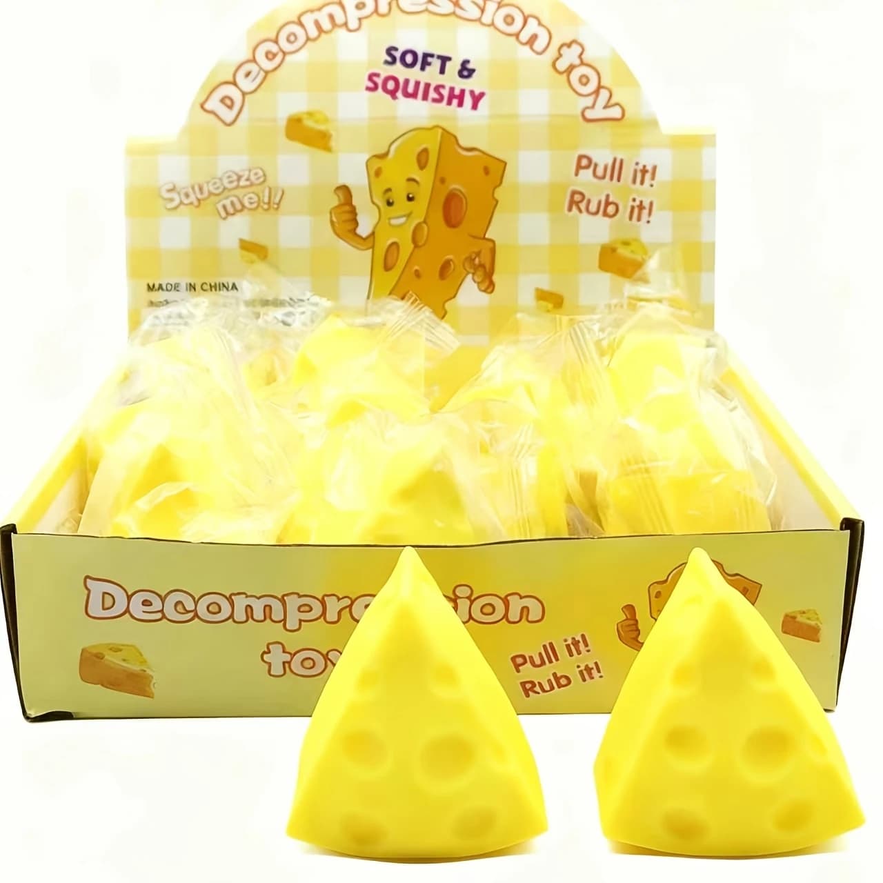 Jouet Squishy en Forme de Fromage à Remontée Lente, Mignon, Simulation de Fromage, Anti-Stress, Jouet Fidget pour Enfants et Adultes, Cadeau de Fête