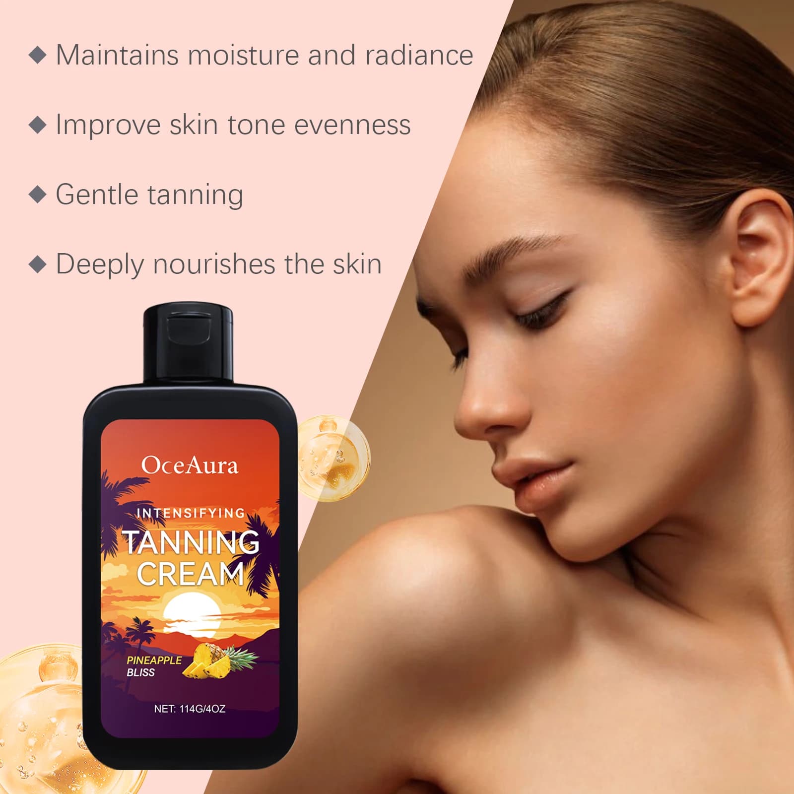 Crème de bronzage pour le corps dans le solarium