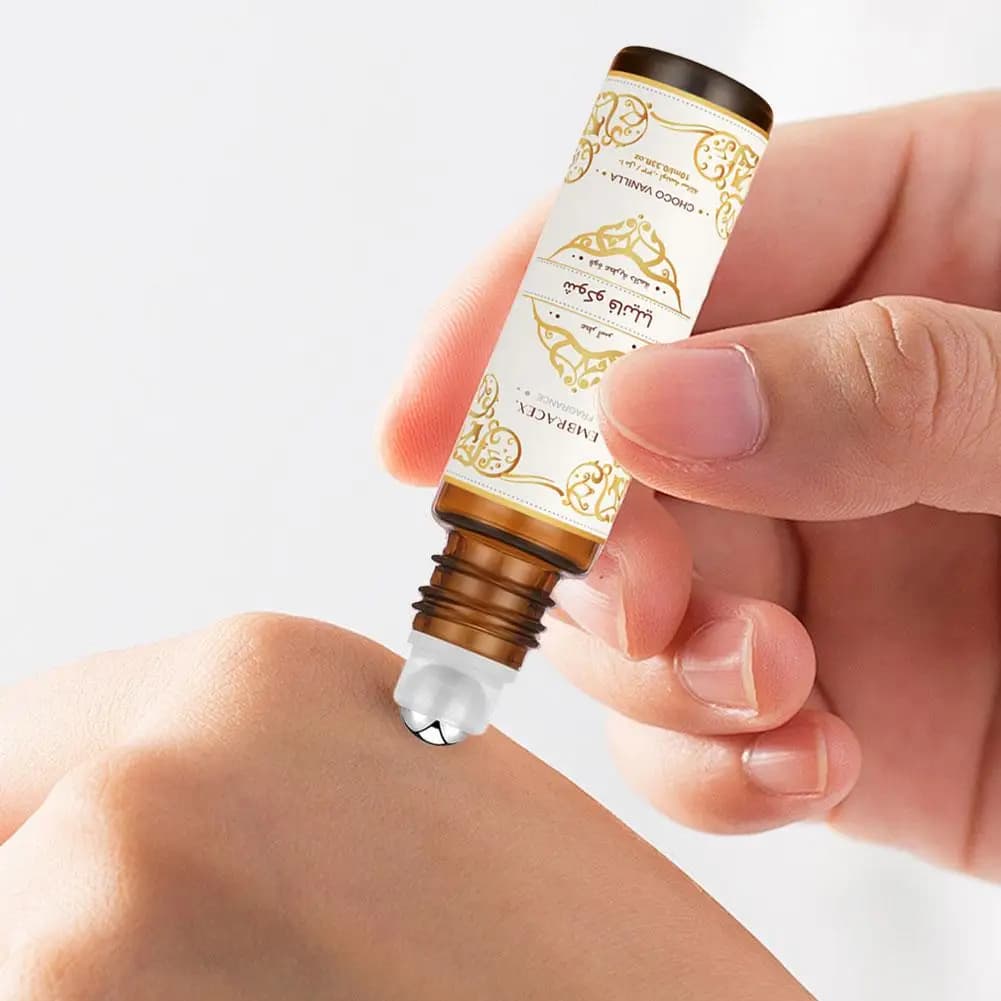 Huile Essentielle Parfumée Roll-On Chocolat Vanille Arabe, Parfum de Haute Qualité 10ml Sans Alcool, Senteur Gourmande Sucrée pour Rendez-vous