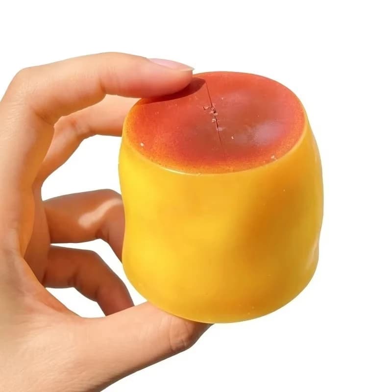 Jouet anti-stress en forme de pudding au caramel, sonore et croustillant, fait main, DIY, non-rétractable