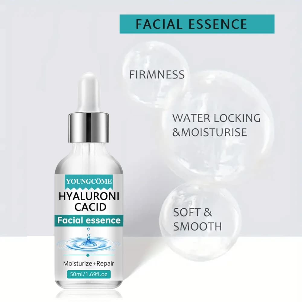 Sérum facial à l'acide hyaluronique, un facteur cffactor naturel, peut bouhumide pendant une longue période, garde la peau hydratée, élastique