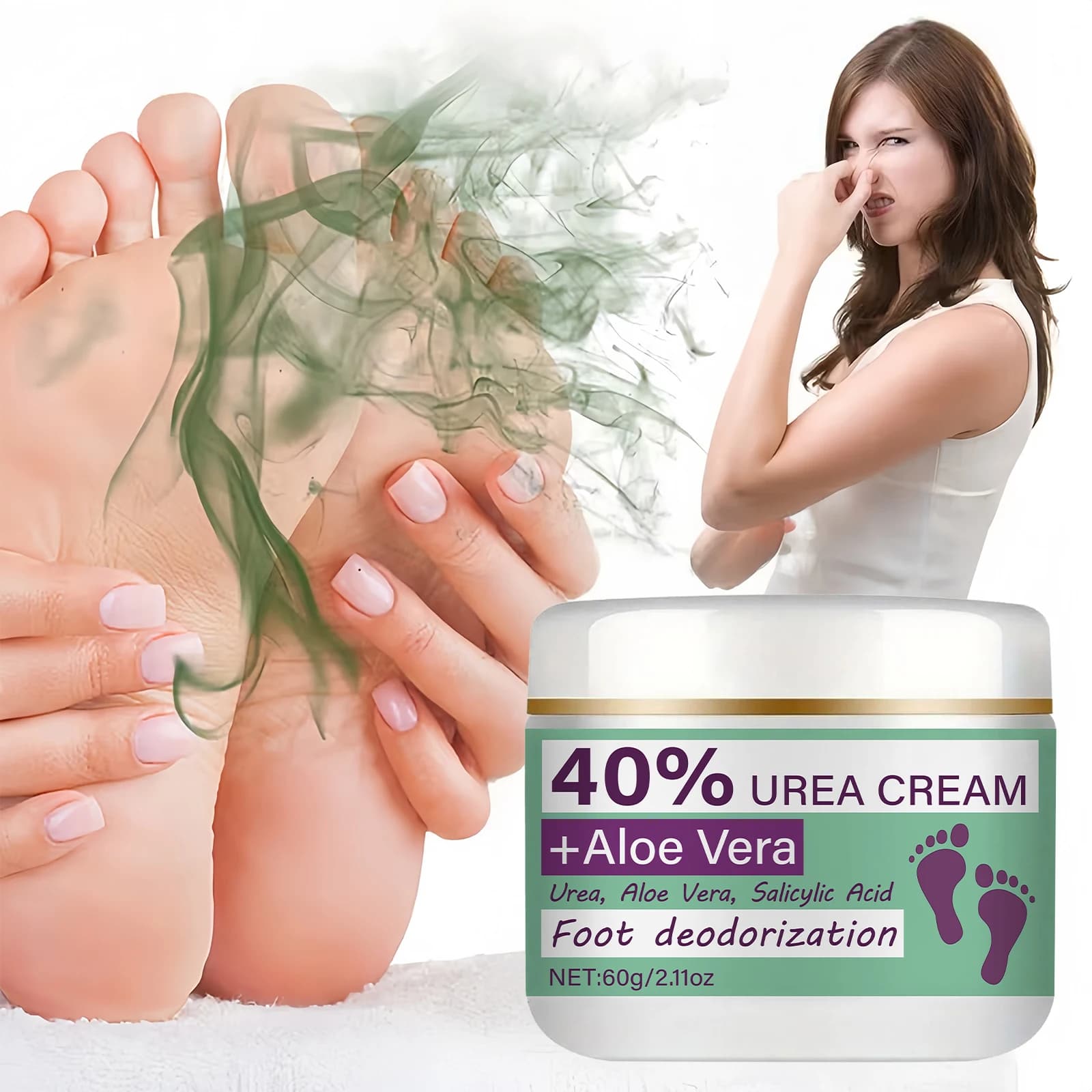 Crème déodorante pour les pieds - Élimination puissante des odeurs et protection contre la transpiration, tube ergonomique pour une application précise, convient à une utilisation quotidienne et pour