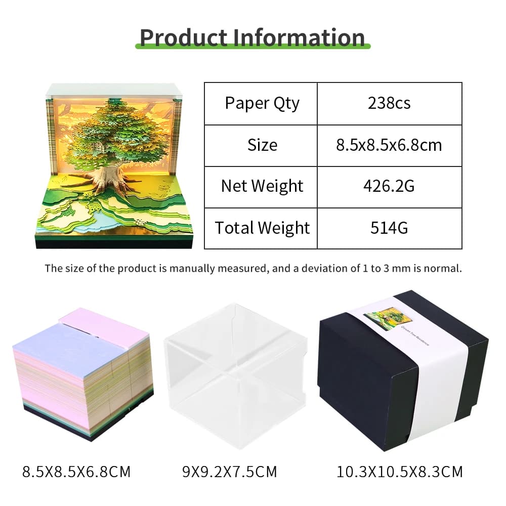 Calendrier 2026 décor de bureau bloc-Notes 3D Sakura Treehouse