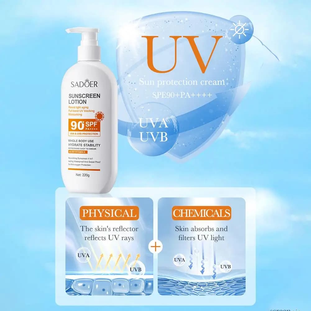 SPF90 + crème solaire haute Protection solaire hydratante peau Lotion solaire contrôle de l'huile crème solaire 1/2 pièces