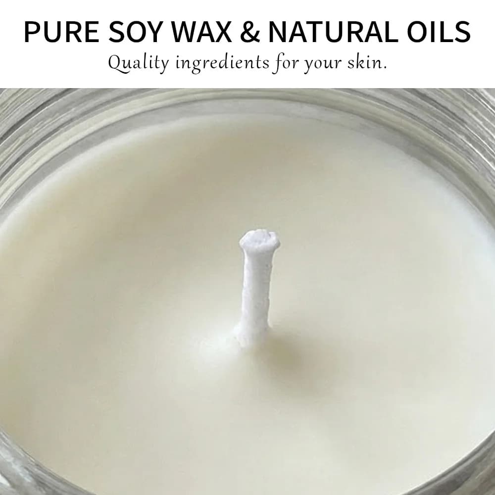 Bougie de massage à l'huile de jasmin, cire de soja à faible point de fusion, pour soins de la peau, hydratante, relaxante, bain de spa chaud, cadeau pour couples, femmes, Noël