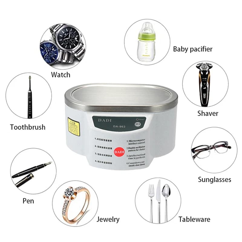 Nettoyeur à ultrasons numérique, bain pour pièces de bijoux, lunettes, manucure, coupe-pierres, rasoir dentaire, Machine de nettoyage à ultrasons
