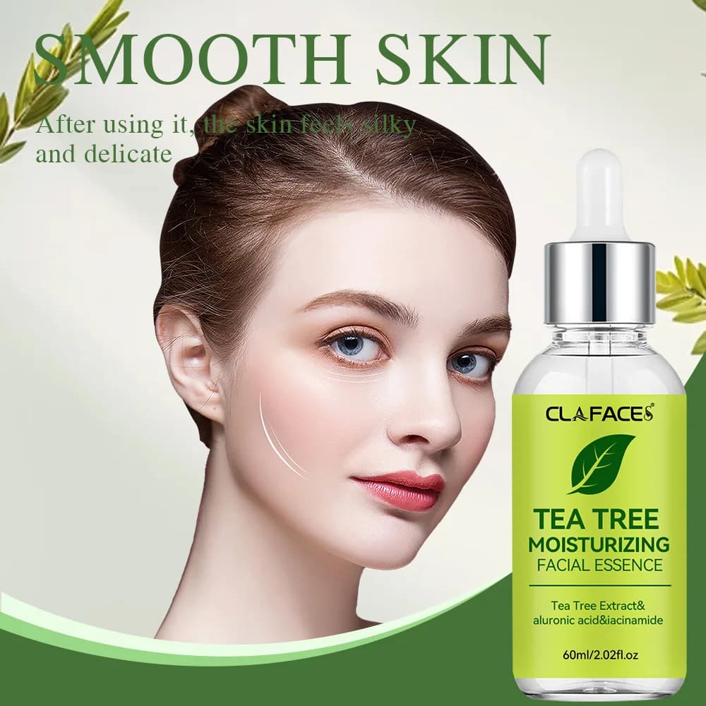 YOUNGCOME Huile d'arbre à thé Essence pour le visage Serre la peau, blanchit et estompe les taches, adaptée à toutes les saisons