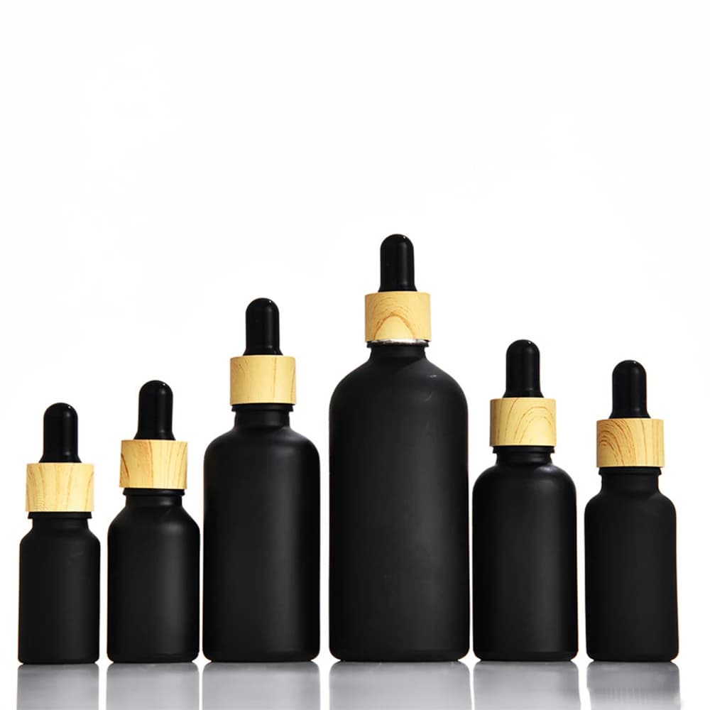 Bouteille compte-gouttes en verre de 10ml 30ml 50ml 100ml, bouteille d'huile Fine, gommage, évitement de la lumière noire, cosmétiques en verre, embouteillage séparé