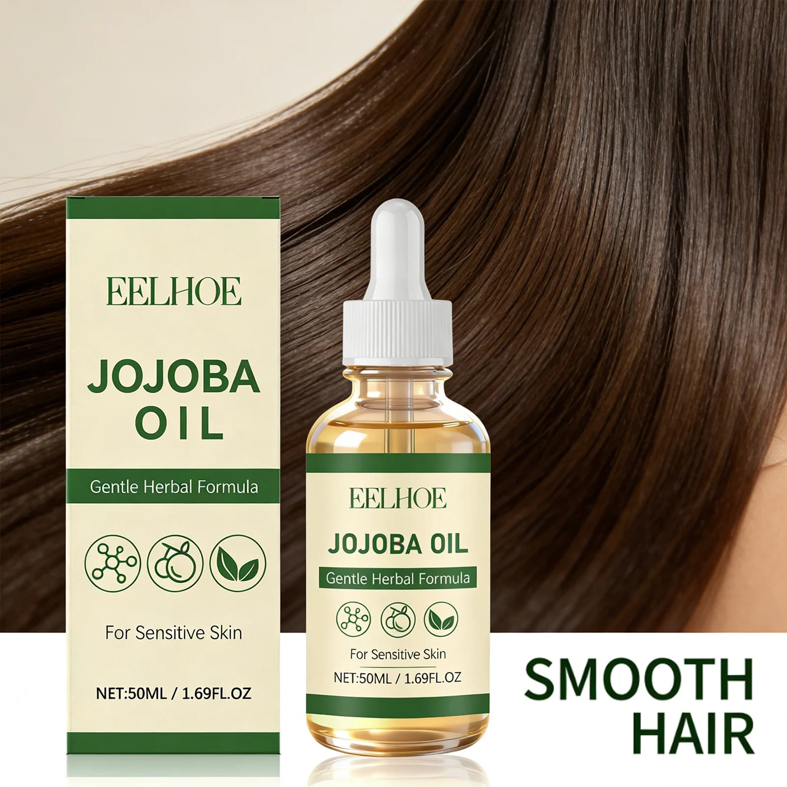 Huile Essentielle Végétale Nourrissante Adoucissante pour la Peau Améliore l'Élasticité Lisse les Cheveux Réduit les Frisottis Hydratante Huiles de Jojoba pour Massage