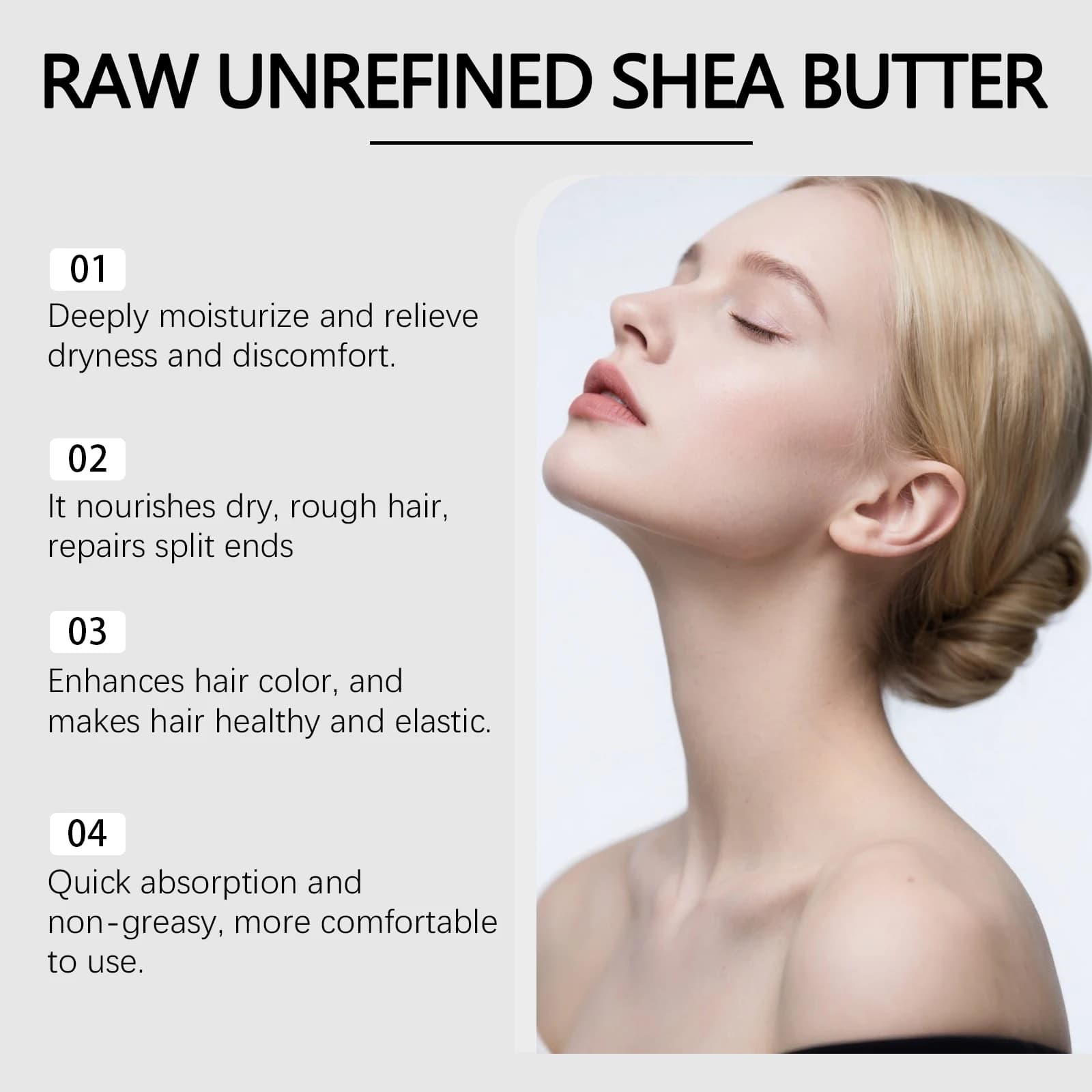Crème hydratante au beurre de karité, baume multi-usages pour peaux sèches et cheveux, restaure la brillance, augmente l'élasticité de la peau, soin du corps, du visage et des cheveux