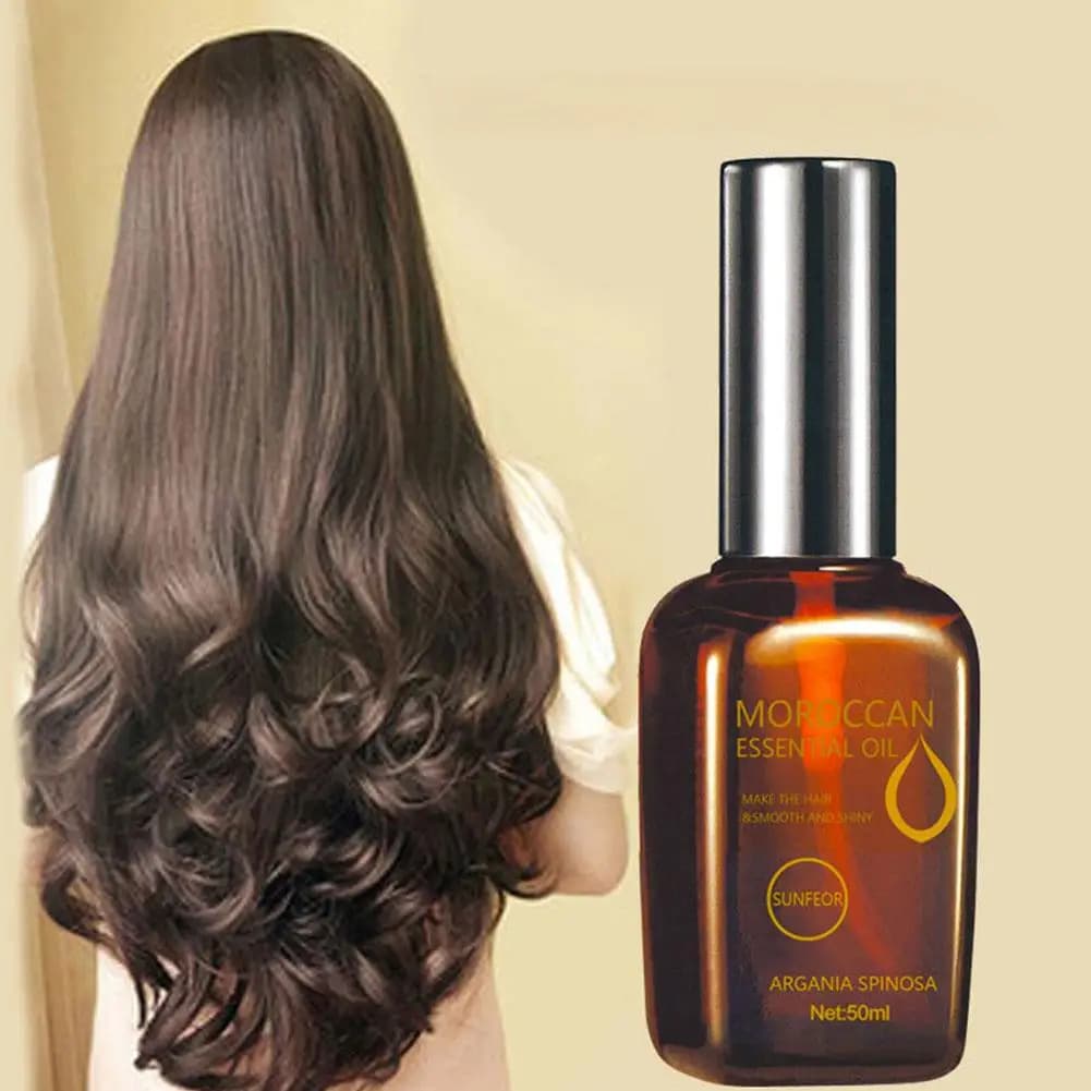 Traitement sans rinçage à l'huile d'argan marocaine 50 ml Masque capillaire lissant hydratant anti-frisottis pour les