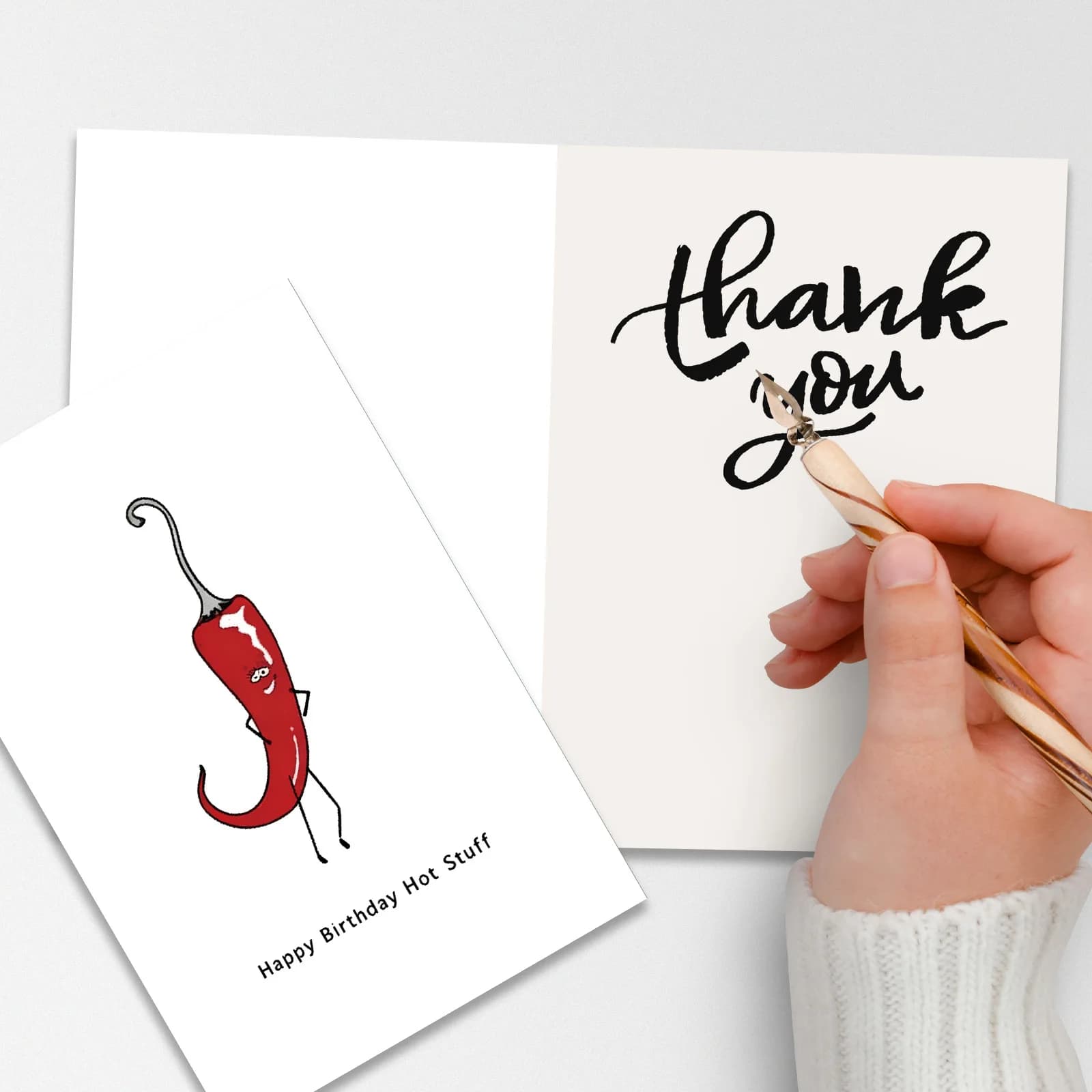 1 petite carte de vœux d'anniversaire avec enveloppe, motif poivron, pour félicitations