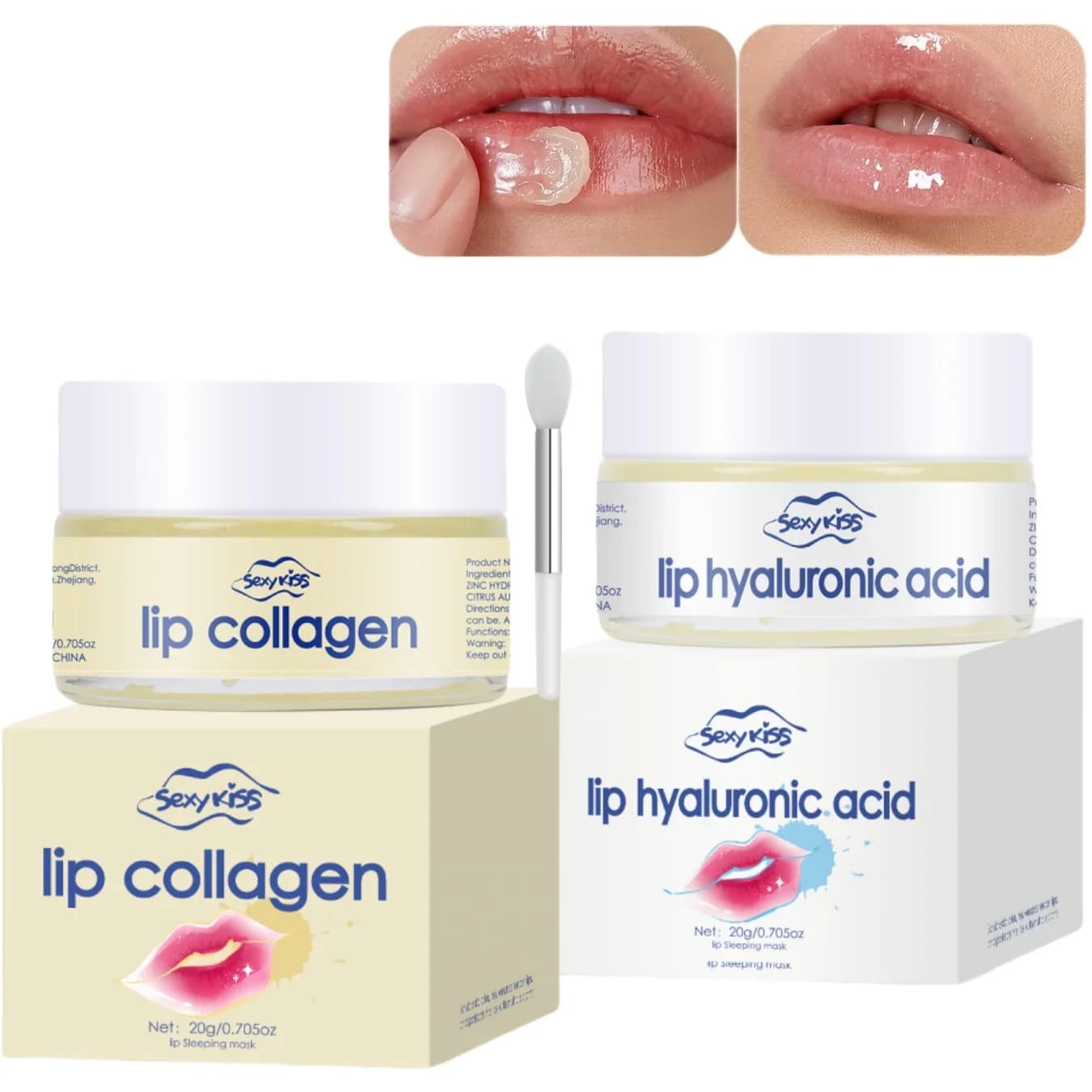 Masque pour les lèvres au collagène à l'acide hyaluronique