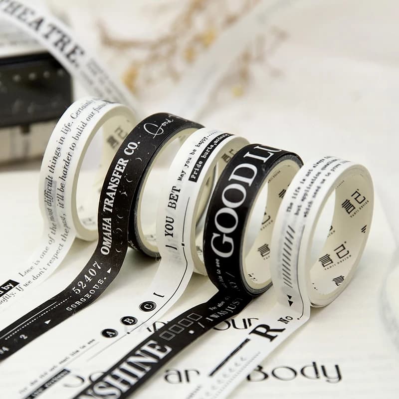 Yoofun-Ruban de masquage Washi, licence de scrapbooking, bricolage, décoration de journal, emballage cadeau, 5 rouleaux, 03Life