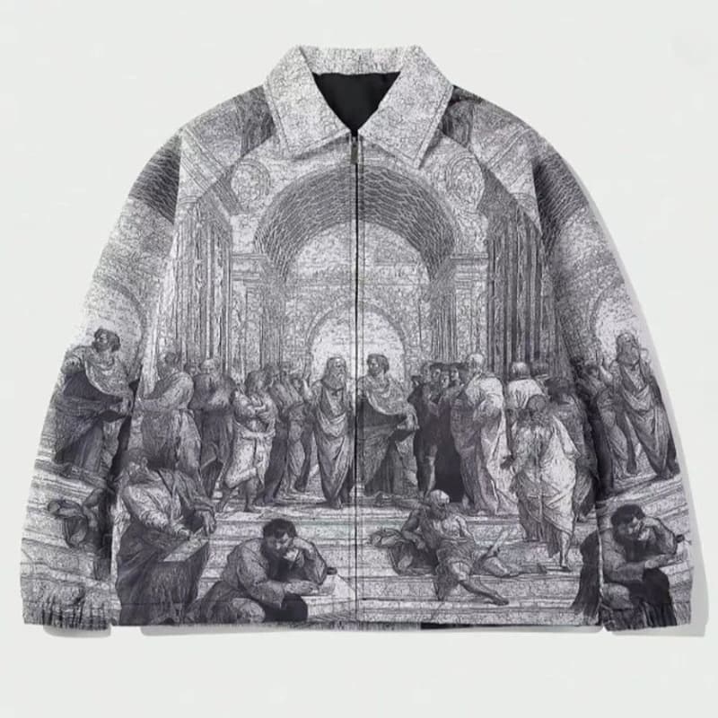 Nouvelles vestes décontractées fines à imprimé style peinture à l'huile pour homme