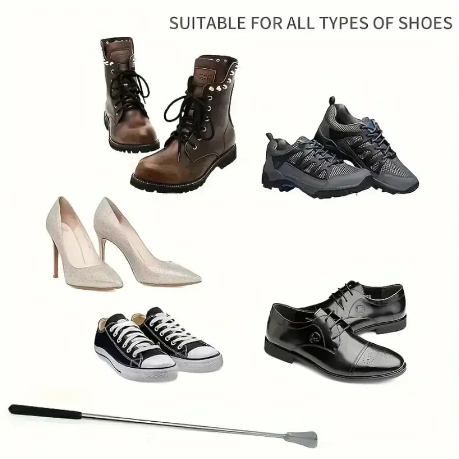 Extracteur de chaussures rétractable en acier inoxydable pour personnes âgées, Assistant de chaussures, adapté aux hommes et aux femmes, Schoenlepel, corne de chaussure 1 pièce