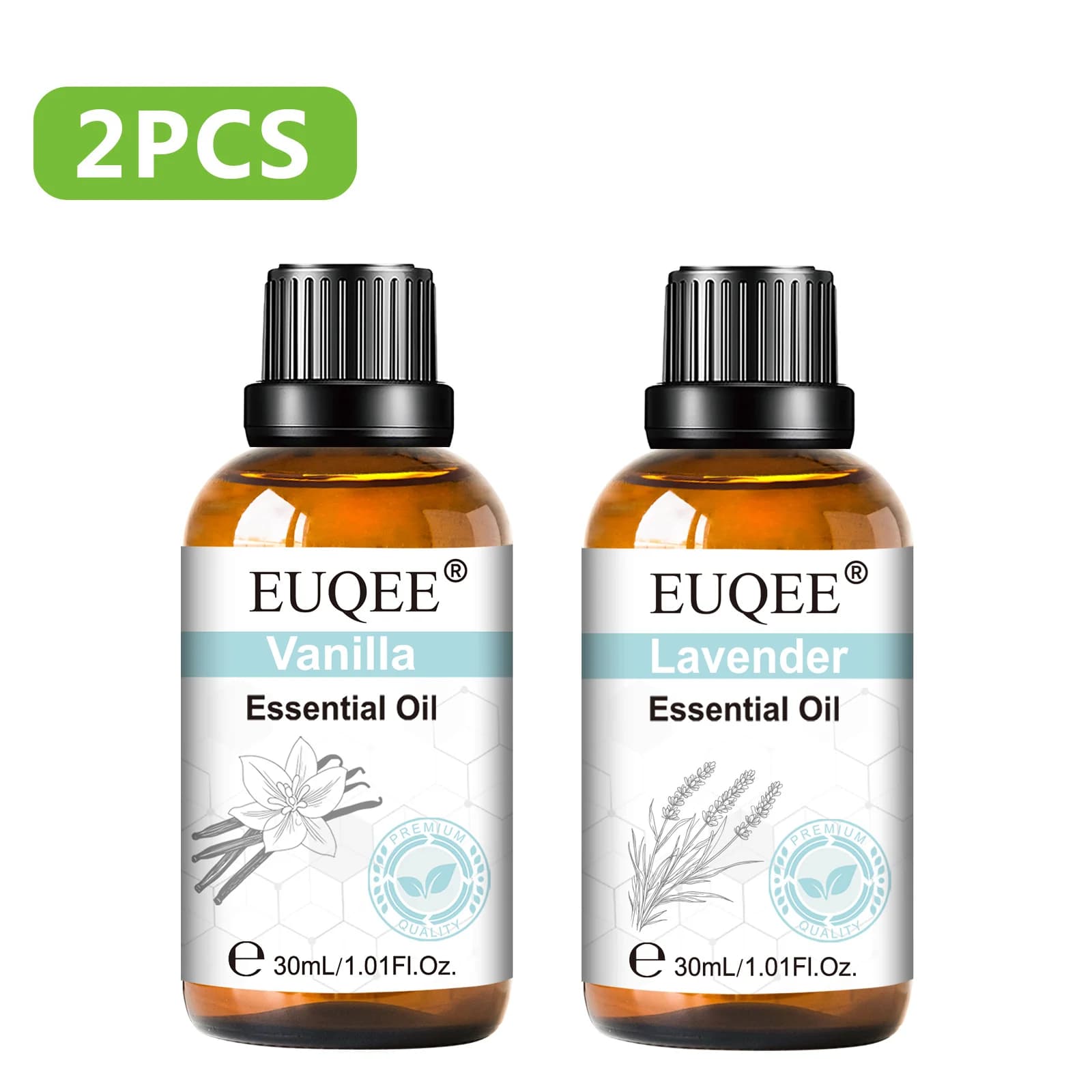 Huiles Essentielles EUQEE 30ml Lavande 1PCS 2PCS Vanille Eucalyptus Jasmin Patchouli Encens Bergamote Rose Huiles d'Aromathérapie