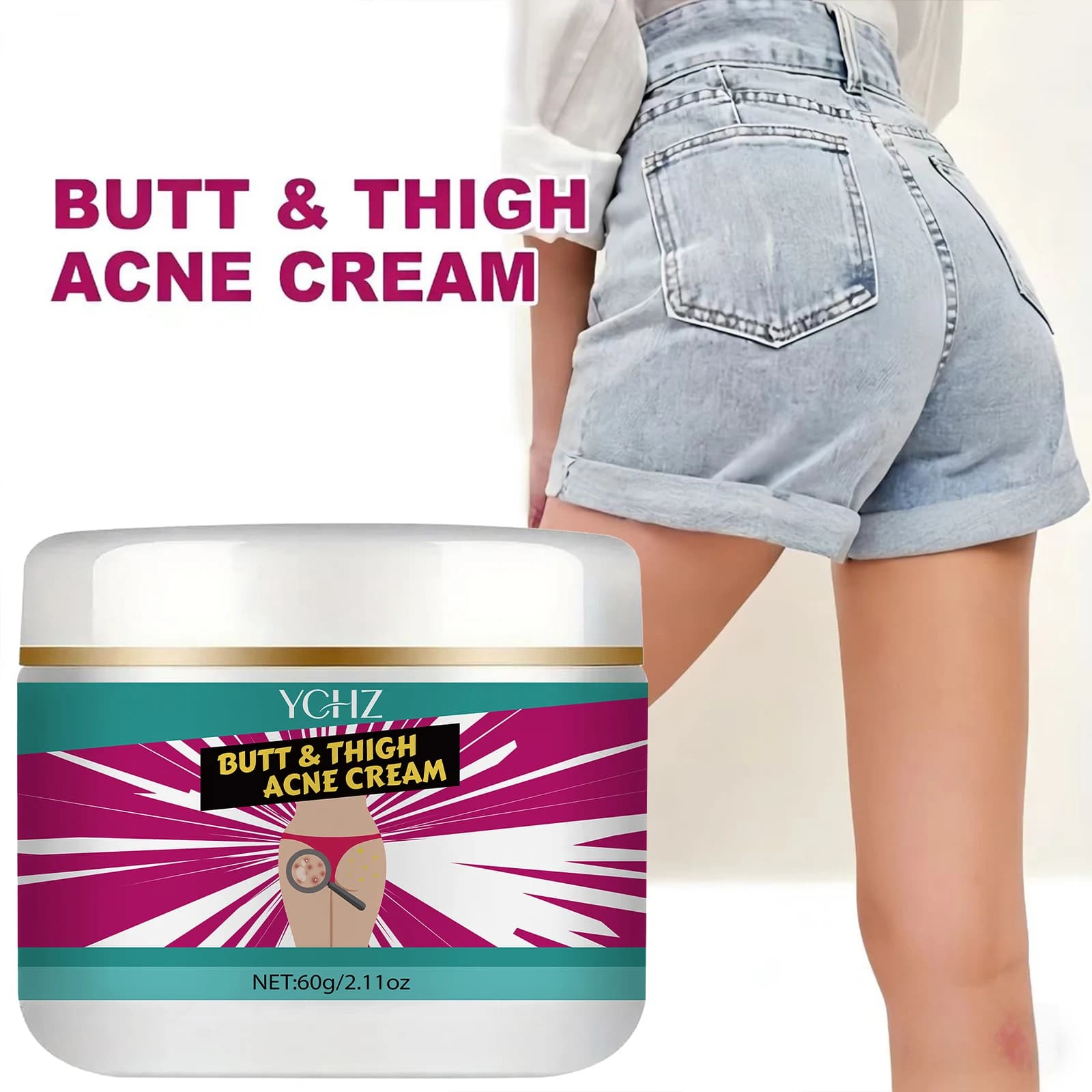 Crème raffermissante pour les fesses, crème de massage pour des fesses sexy, réduit les irrégularités, estompe les lignes, crée des fesses lisses et belles, crème de massage liftante pour les fesses,