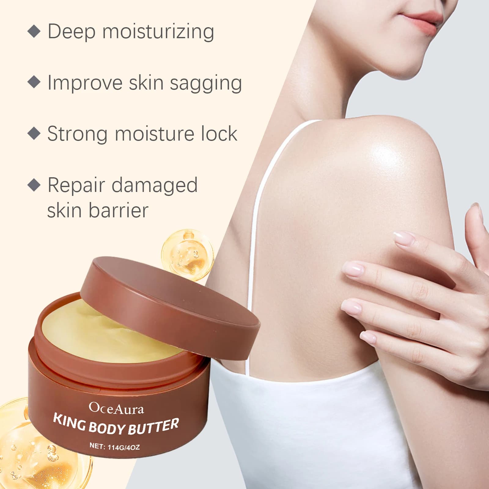 Crème hydratante au beurre de karité, soin doux et lisse pour la peau, beurre nourrissant pour le corps, hydratation Intense pour la peau sèche et rugueuse
