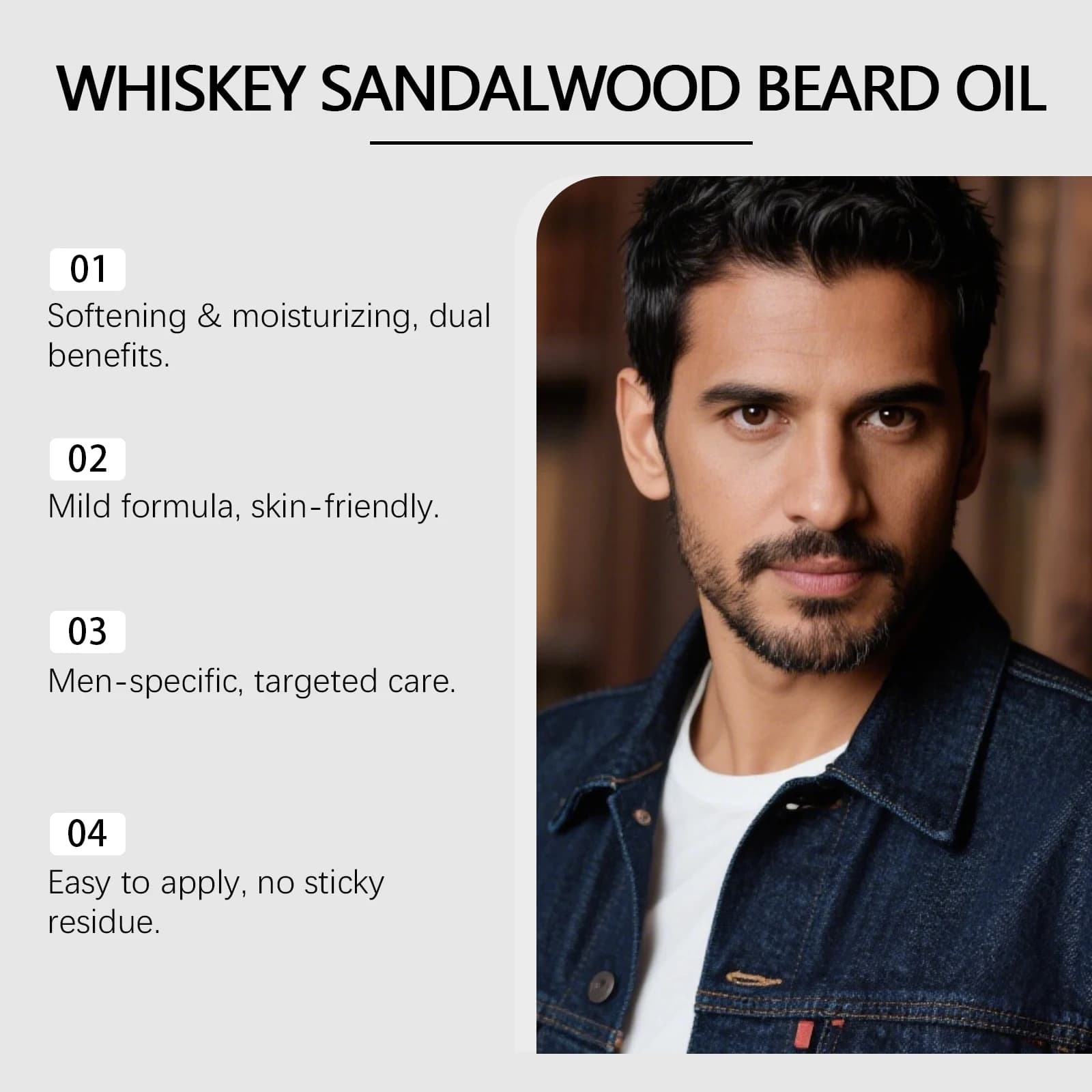 Huile Essentielle de Soin de la Barbe au Romarin pour Hommes – Huile Nourrissante pour une Barbe Épaisse, Douce et Lisse – Soin de la Barbe Adoucissant et Coiffant Non Gras