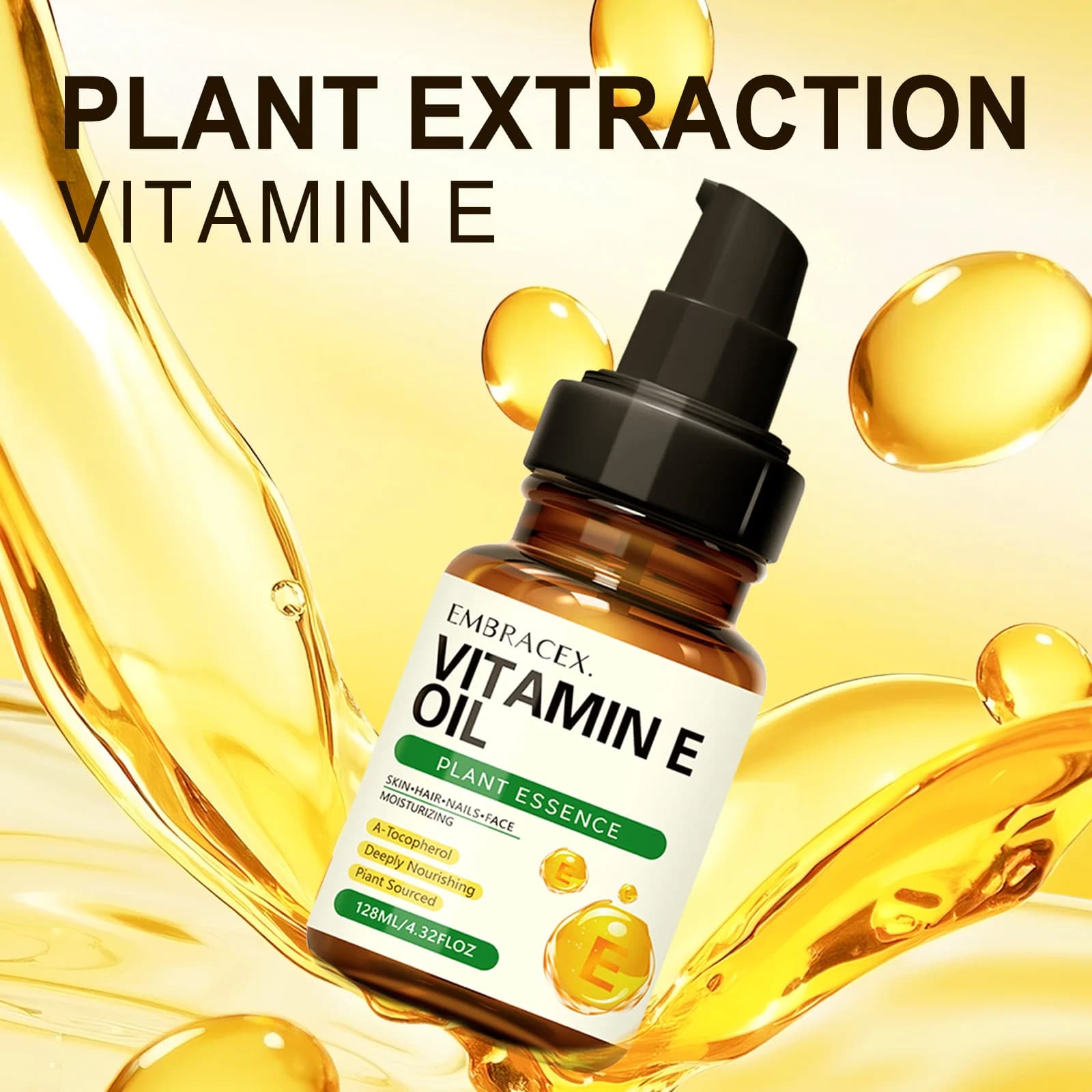 Huile de vitamine E 128ml, huiles essentielles, cadeau pour amis/parents, ingrédients naturels