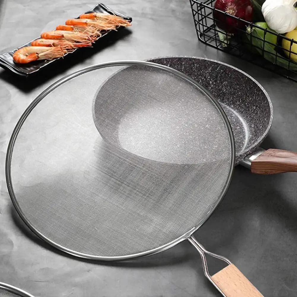 Pot huile de friture couvercle de cuisson outils de cuisine graisse éclaboussures écran gardes maille Anti
