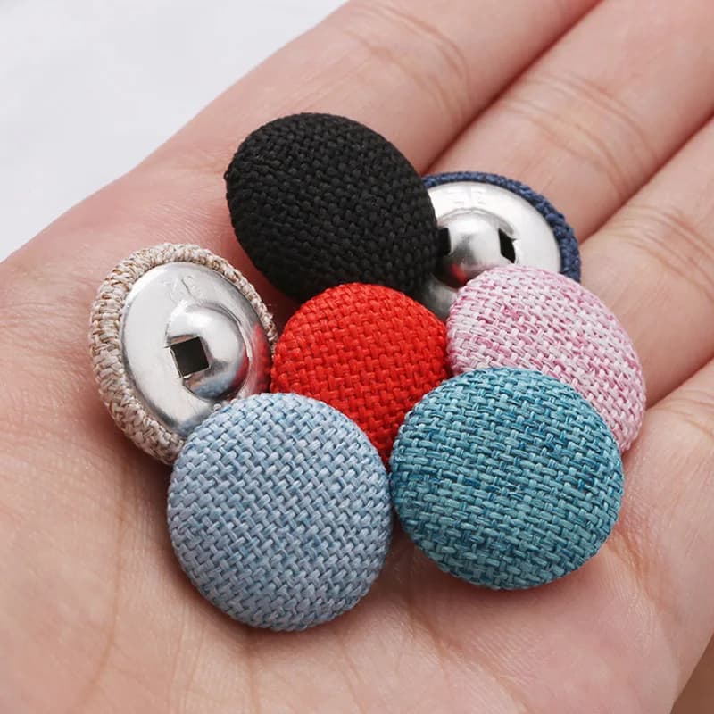 Lèvent de gril en lin bricolage, bouton rond, accessoires décoratifs pour vêtements, coussin de couture, manteau, nouveau