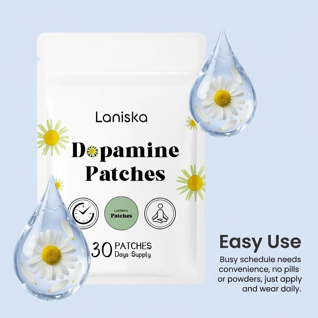 Patchs de Dopamine : Soutien Naturel de l'Humeur, Autocollants Portables Anti-Stress, Patchs Apaisants Quotidiens Doux pour la Peau