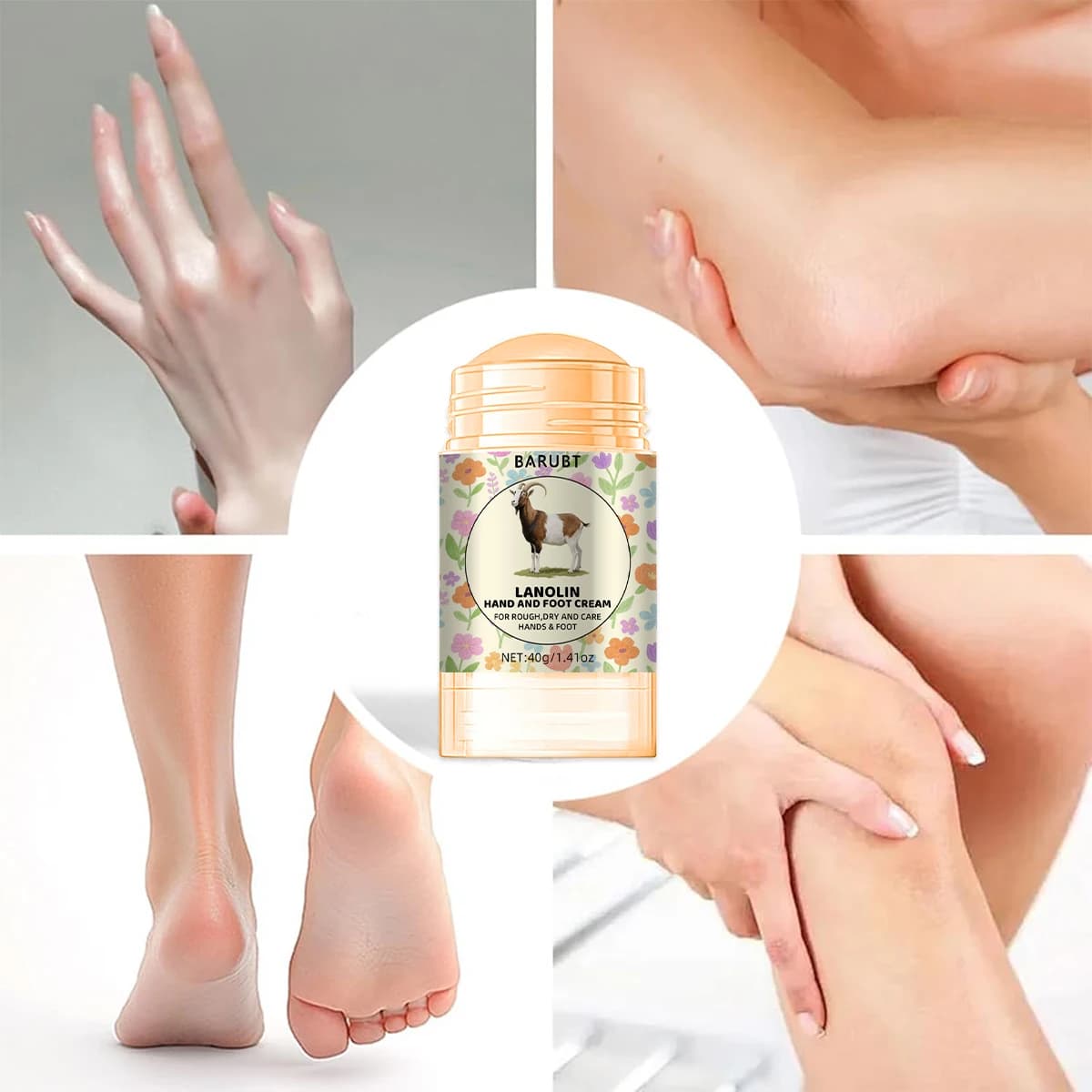 Crème pour les pieds au suif de mouton 40g pour éliminer les callosités, crème anti-gel et anti-fissures, crème pour talons gercés, crème réparatrice pour les mains et les pieds