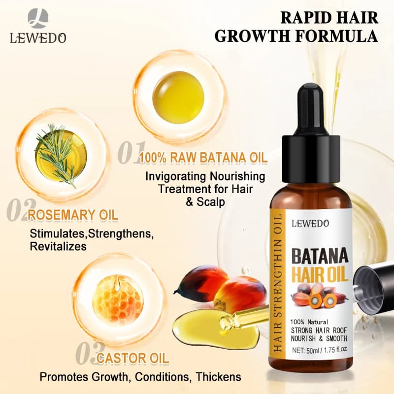 Huile de Batana pour femmes africaines, traitement de Traction et d'alopécie, Spray capillaire 100% naturel, repousse des cheveux, perte de cheveux, huile de croissance rapide folle