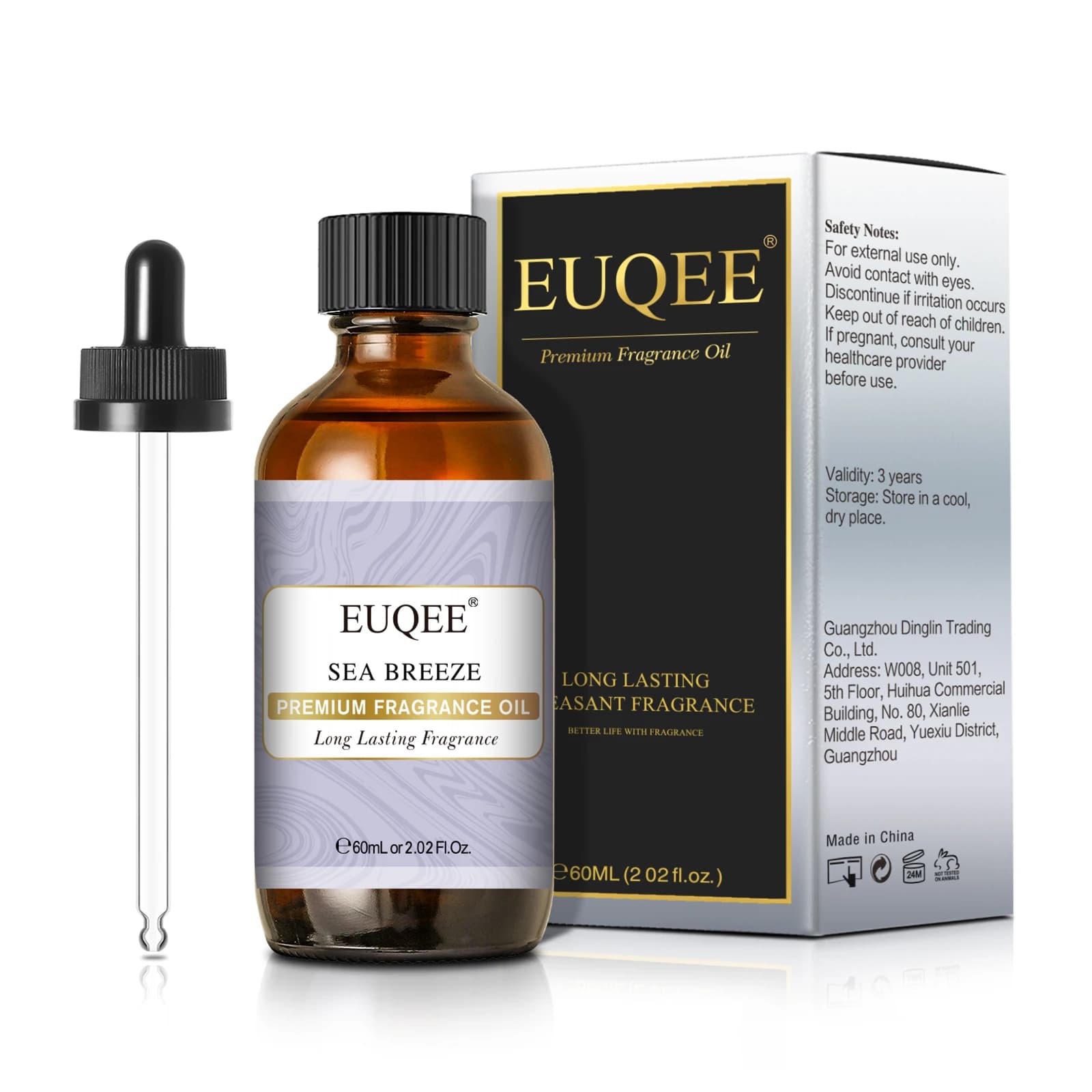 EUQEE 60ML huile parfumée Premium musc blanc brise de mer gomme à bulles chocolat cuir bébé poudre arôme