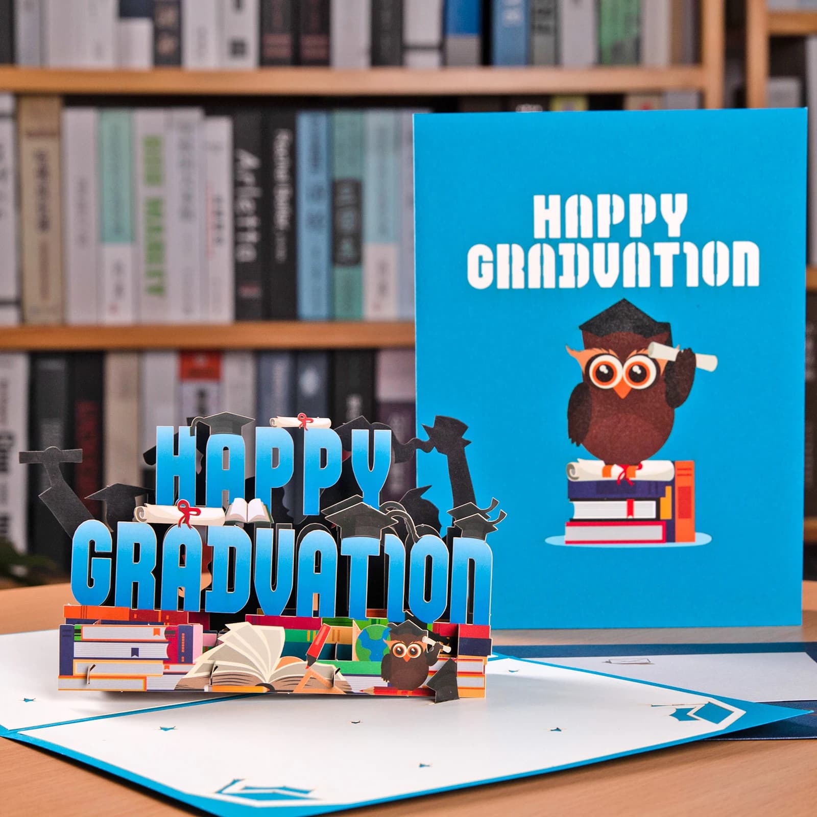 Carte de félicitations Pop Up, carte de graduation, carte de voeux 3D pour les entreprises, lycée, université