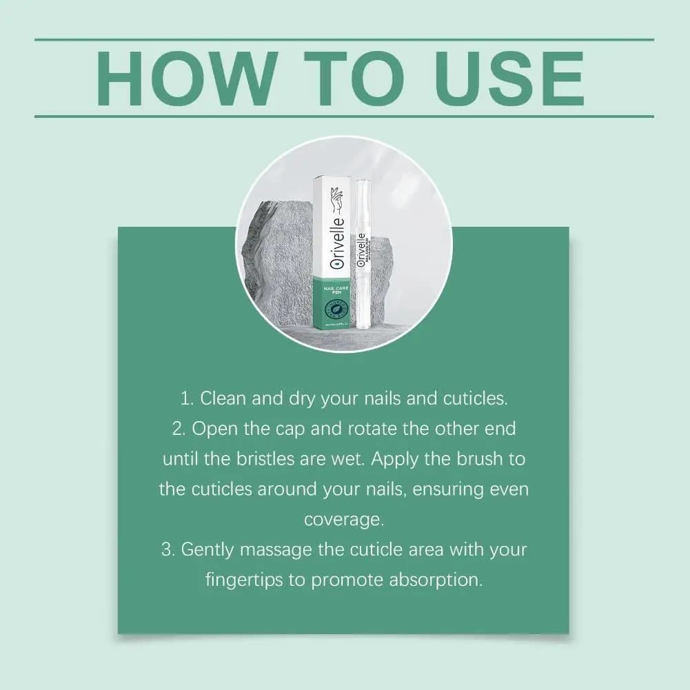 Stylo à huile nourrissante pour ongles Orivelle/Orvalle, 3 ml, soin des cuticules à la vitamine E, huile hydratante et fortifiante pour ongles cassants
