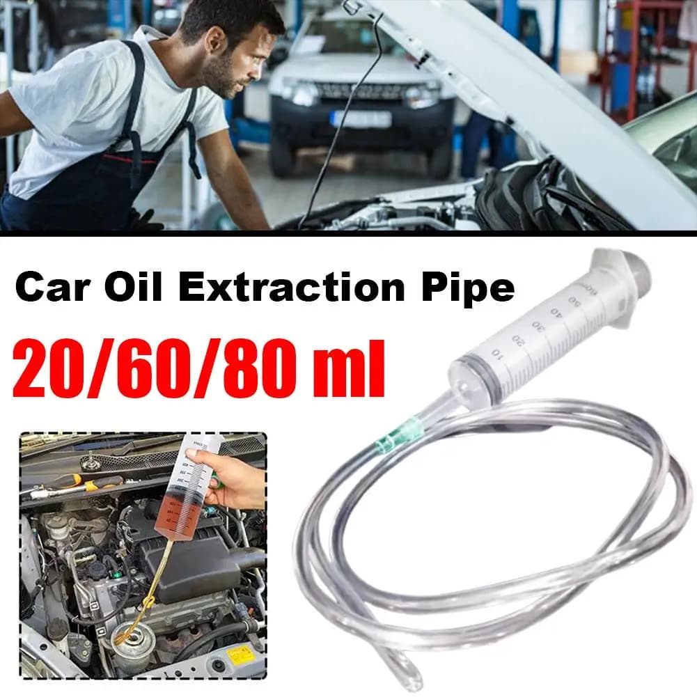 Seringue de 20/60/80 ml avec tube en caoutchouc de 1 mètre, outil d'aspiration de liquides industriels pour machines automobiles, pour machine de vidange d'huile différentielle M