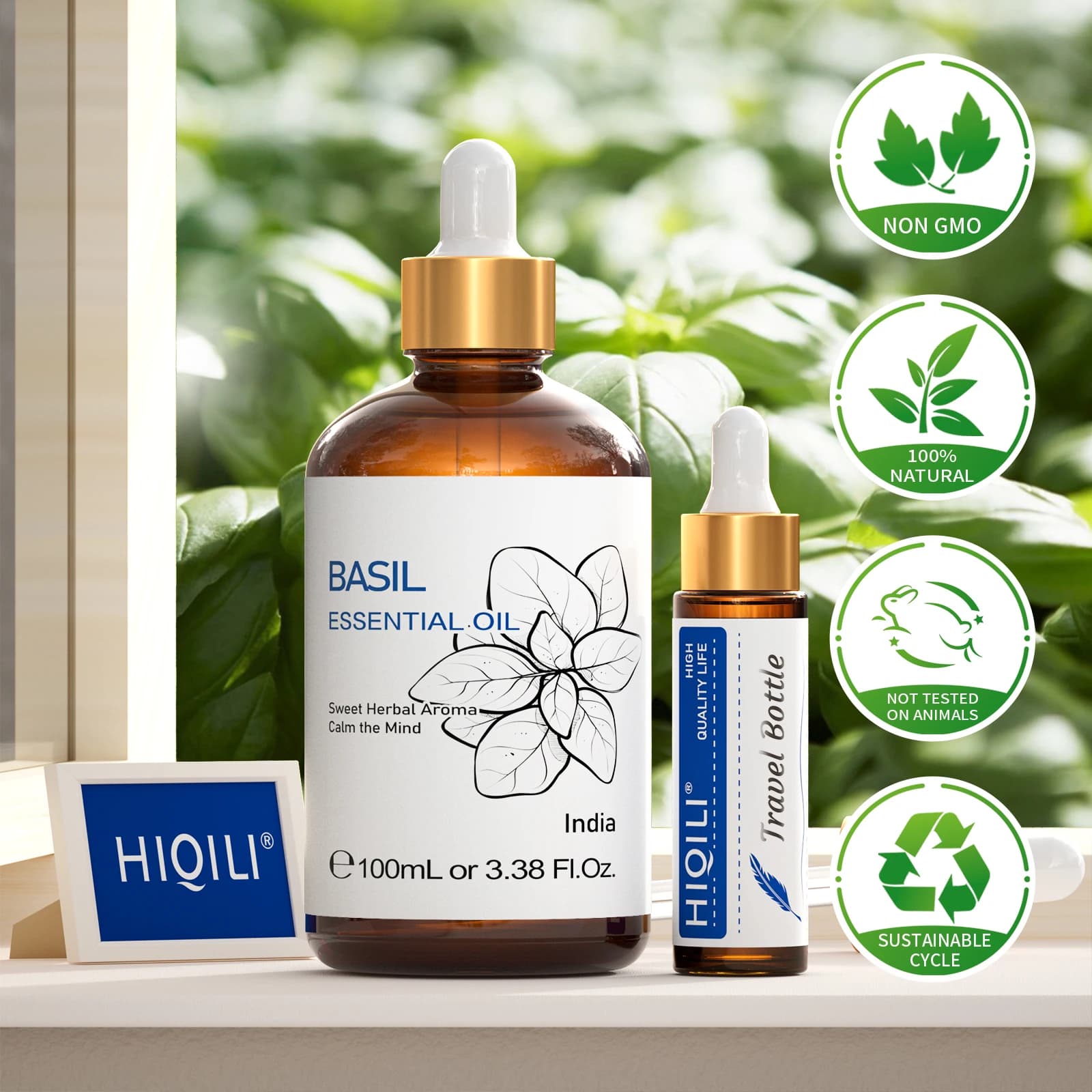 HIQILI huile essentielle de basilic naturel 100ML pour diffuseur d'aromathérapie bricolage savon fabrication de bougies Relaxation encens citron lavande