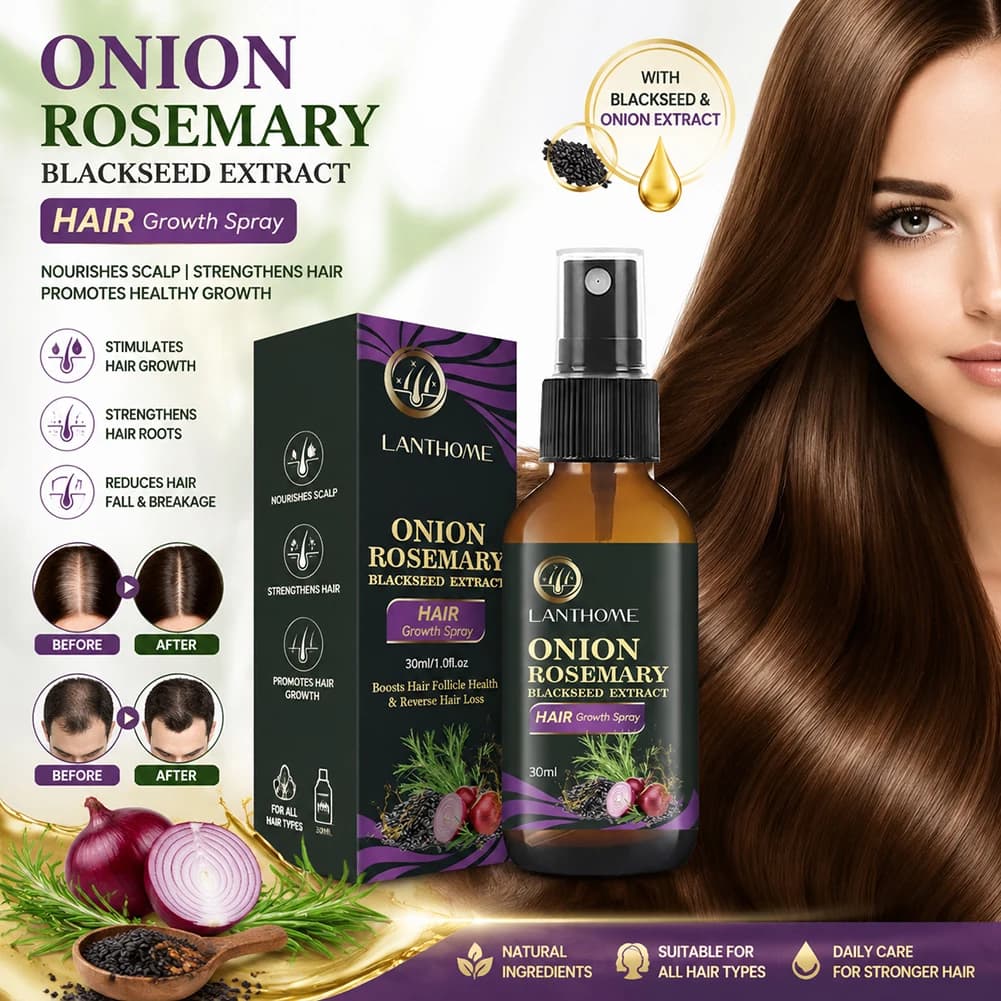 Huile Essentielle pour la Croissance Rapide des Cheveux, Huile Essentielle pour Soins des Cheveux à l'Oignon et au Romarin, Produit Efficace Contre la Chute des Cheveux, Régénération Capillaire