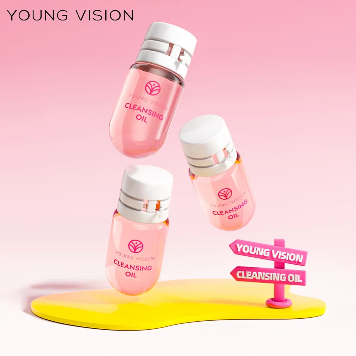 YOUNG VISION 5 pièces/10 pièces huile nettoyante fleur de Rose démaquillant huile douce Non irritante pores nettoyage démaquillant ensemble