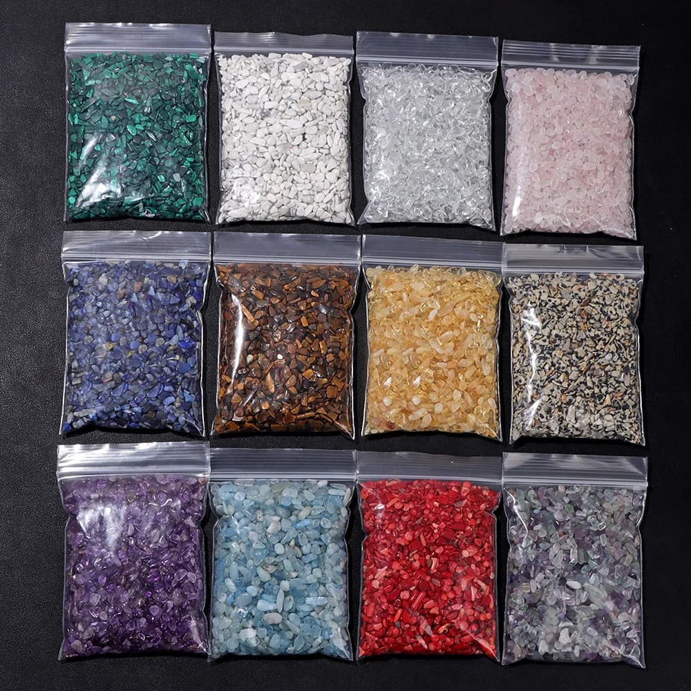 Perles de gravier en cristal rose brut