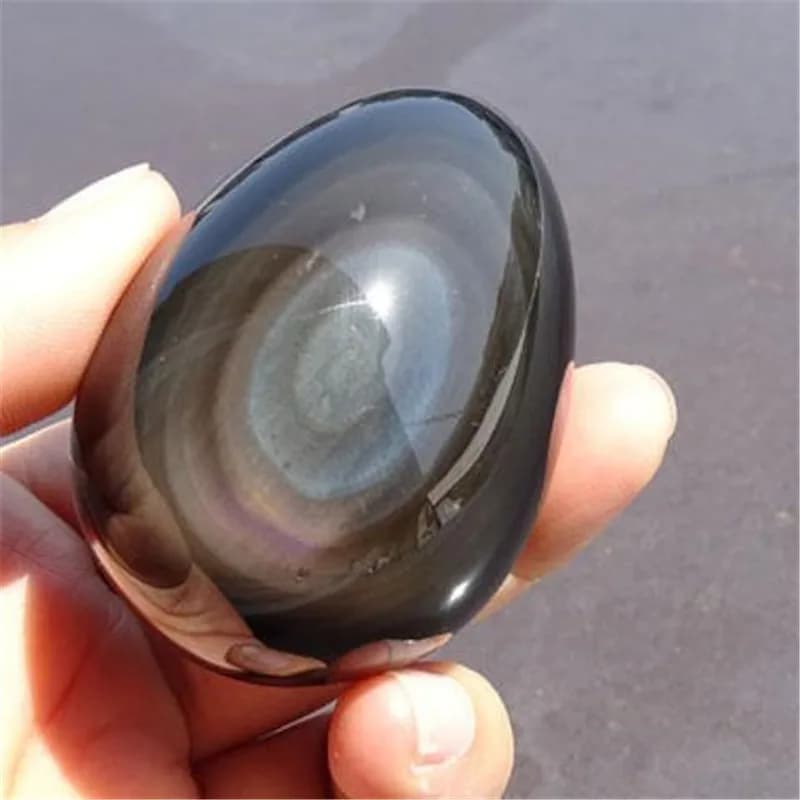 Pierres Précieuses en Obsidienne Noire Arc-en-ciel Naturelle, emoufs Feng Shui, Massage de Guérison pour la Décoration de la Maison, Charbon Reiki