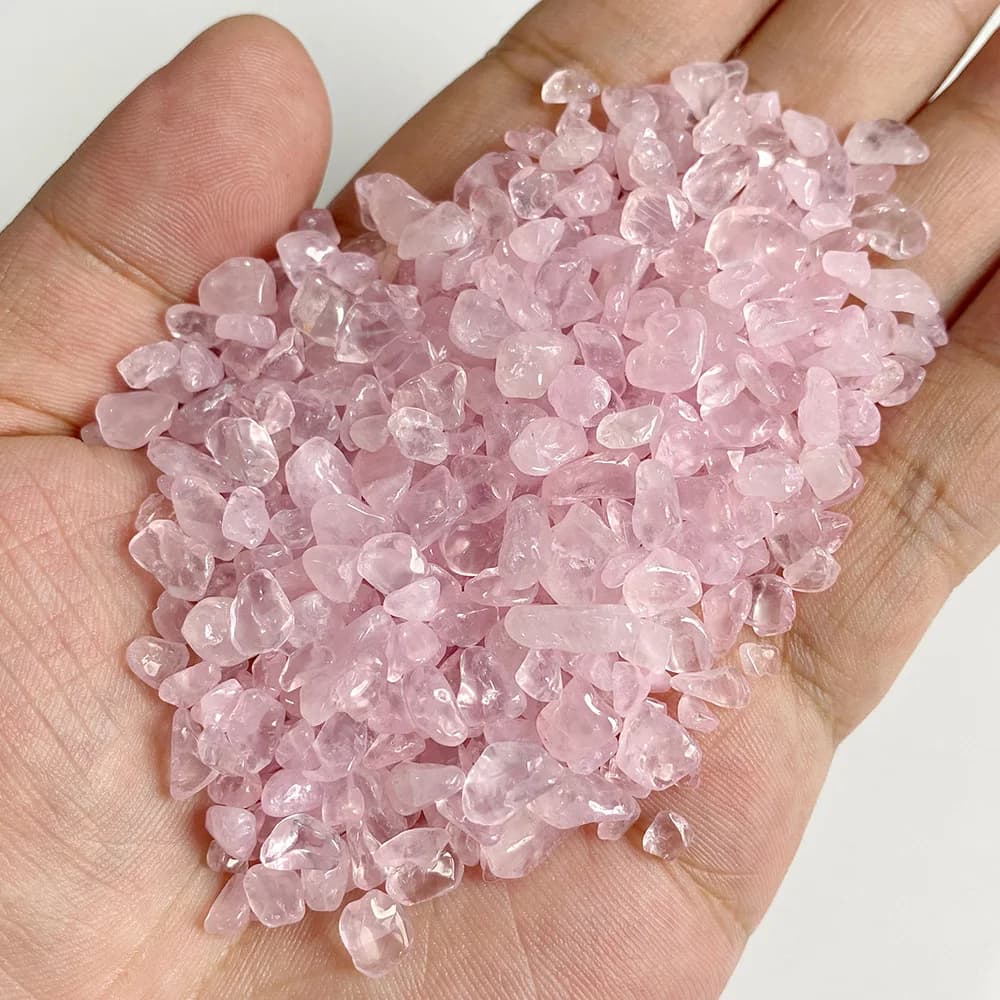 Perles de gravier en cristal rose brut