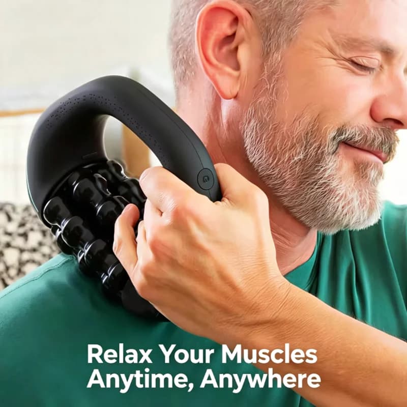 Masseur à rouleaux électrique portatif pour la relaxation musculaire de tout le corps, rouleau de massage fascia en silicone pour soulager la douleur