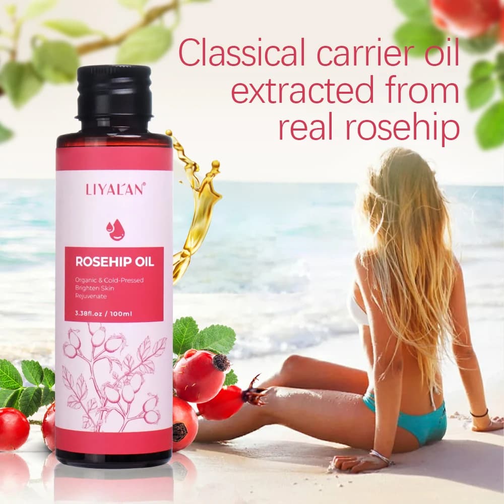 Huile de rose musquée éclaircissante, raffermissante, rajeunissante, estompe les taches foncées, hydrate, nourrit les cheveux, Essence de graines de rose musquée Pure, soins pour la peau, 100ml