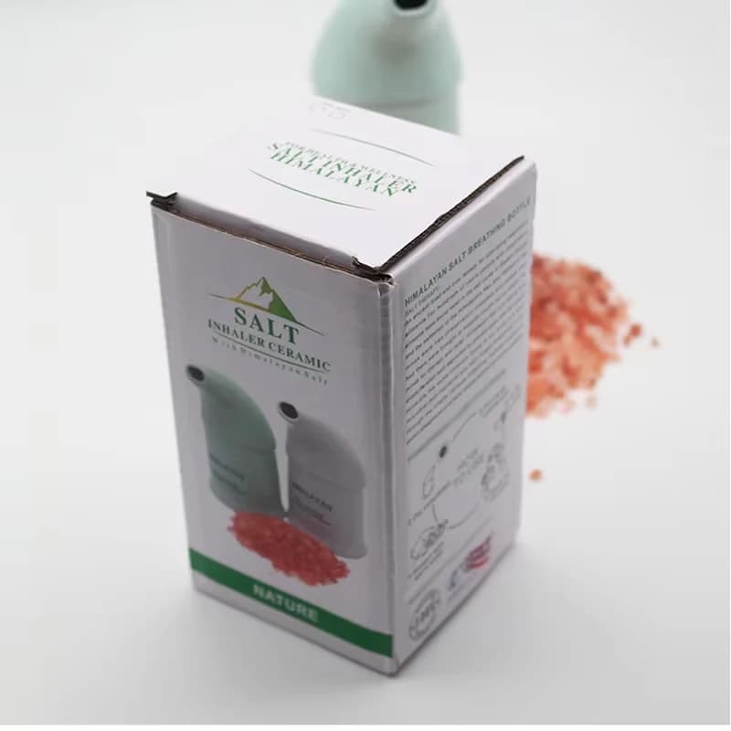 Bouteille d'inhalation au sel de l'Himalaya avec 300g de sel naturel de l'Himalaya de 3-5mm, stérilisé, soulage les troubles respiratoires