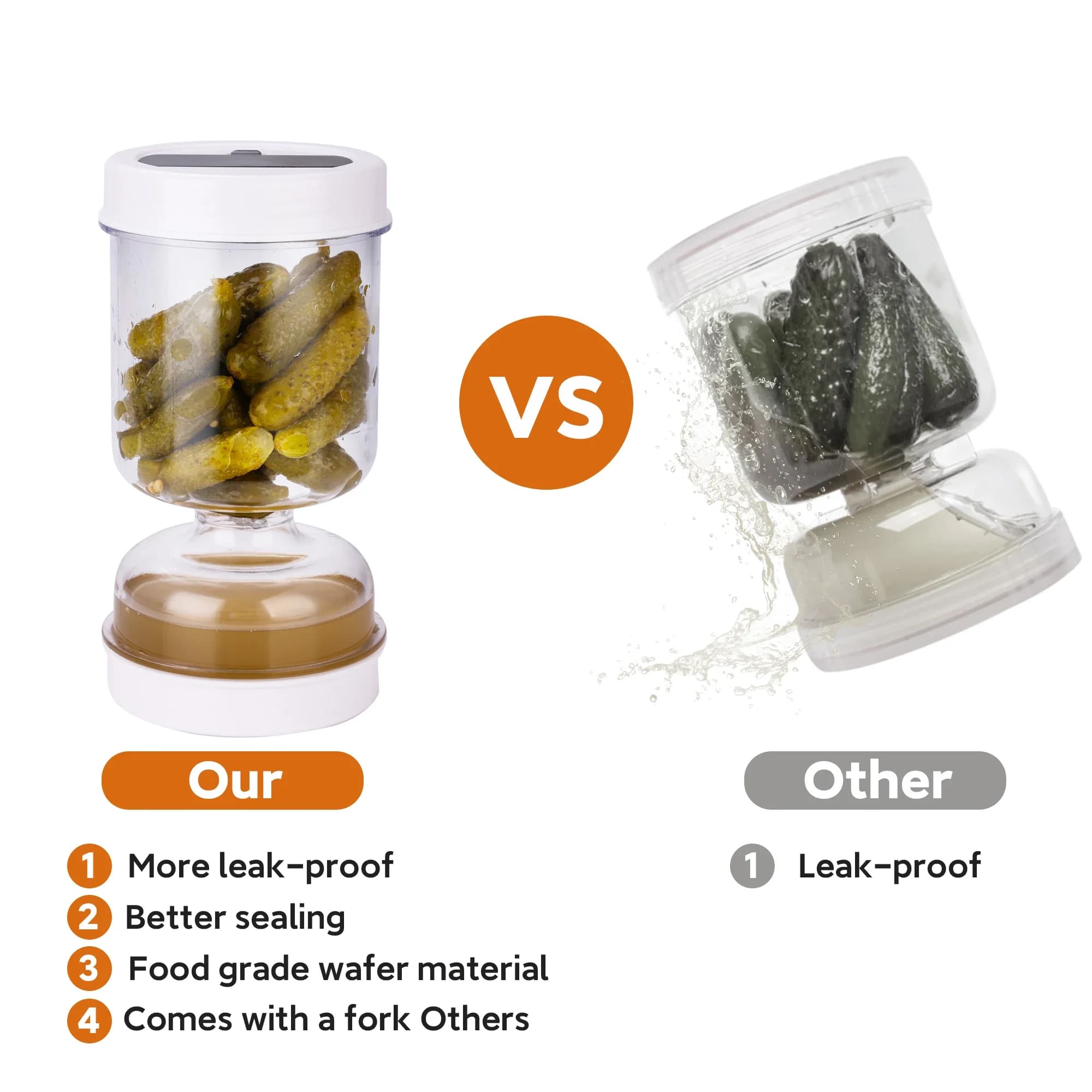 Pot à Olive et Conserve avec Passoire, Nouveau Contenant à Olive en Forme de Sablier avec Passoire, Récipient à Conserve Inversé pour Stockage Alimentaire Hermétique