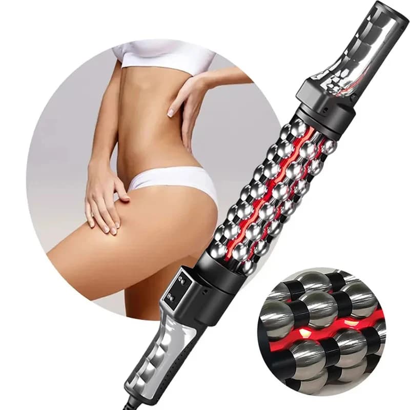 NOUVEAU Rouleau chauffant électrique pour la relaxation musculaire, massage rotatif à 360° avec lumière rouge, soulagement de la fatigue, bâton de massage amincissant pour le corps