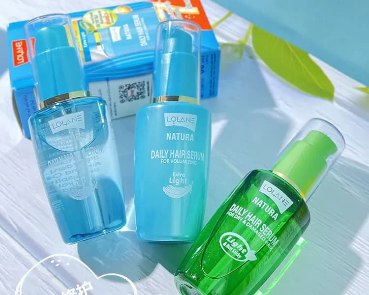 Huile capillaire thaïlandaise LOLANE 50 ml, soin sans rinçage à l'huile d'olive et à l'acide hyaluronique, répare, lisse et dompte les frisottis, portable